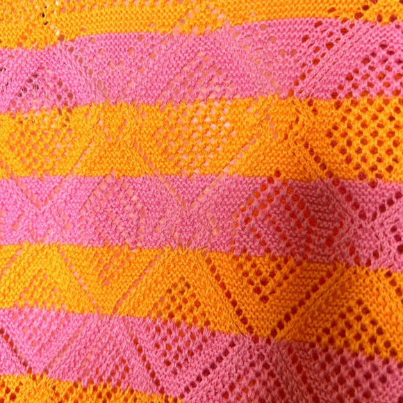 Free People NWT Benny Knit Striped Crochet Knit Cropped Cardigan Sweater M - Picture 5 of 7